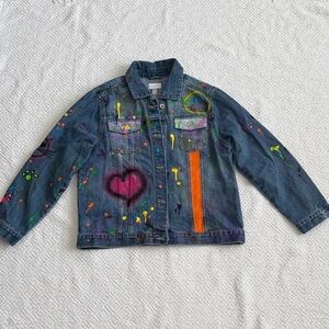 The Children's Place Custom Colorful Denim Jacket Sz 16